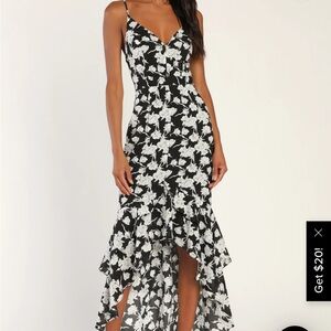 Darling Daylily black and white floral LuLus dress